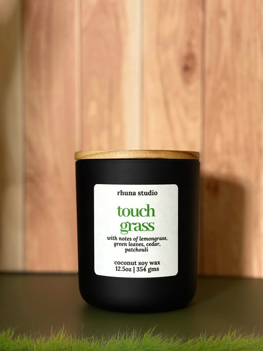 touch grass candle